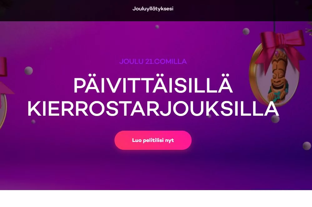 21.com – Joulu 21.comilla huipentuu joulupäivään!